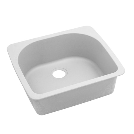 Elkay Quartz Classic 25 X 22 X 8-1/2 Single Bowl Top Mount Sink White ELGS2522WH0